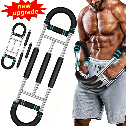 Arm Strength Trainer Three-Bar Chest Expander, Adjustable Multi-Level Resistance, Portable Detachable Forearm & Chest Workout Device