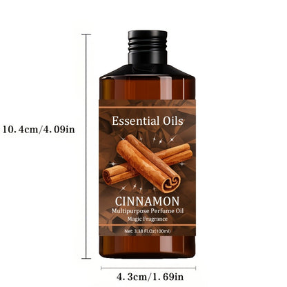 Essential Oil Cinnamon Warm Spicy-Sweet Aroma in 100ml Bottle for Diffuser, Humidifier and Massage Use