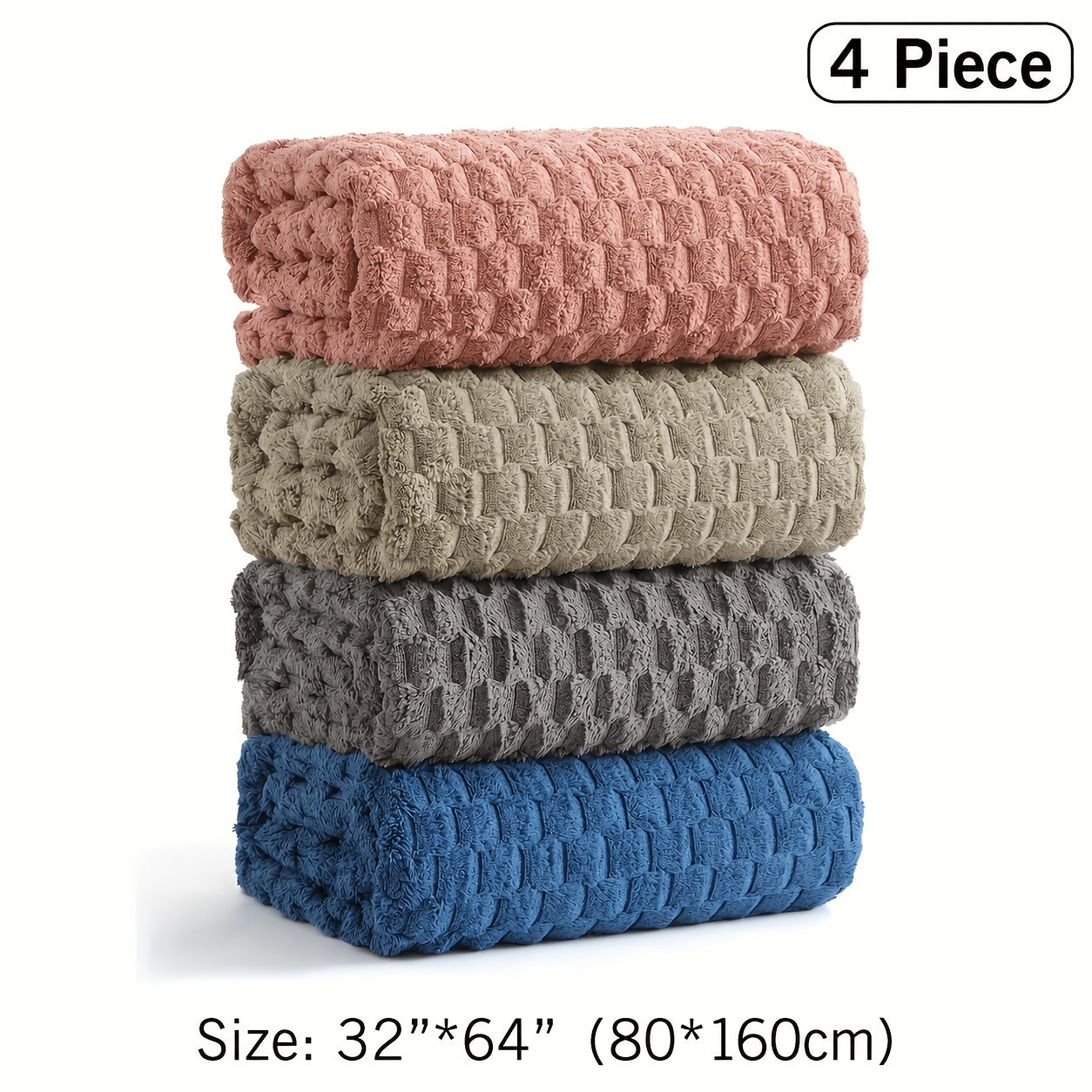 Bath Towels Set Single or 4-Piece 800GSM Oversized Microfiber Towels 32 x 64 Inch for Home and Guest Use