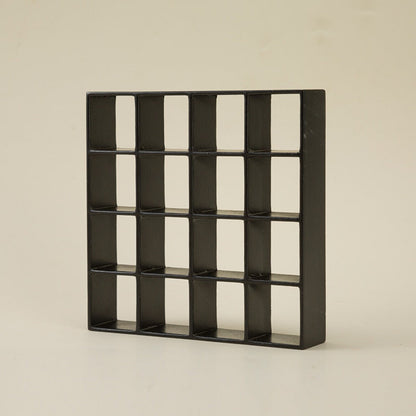 Dollhouse Miniature Display Cabinet 1:12 Scale 16-Compartment Modern Storage Shelf Organizer – Miniature Furniture Accessory for Dollhouse