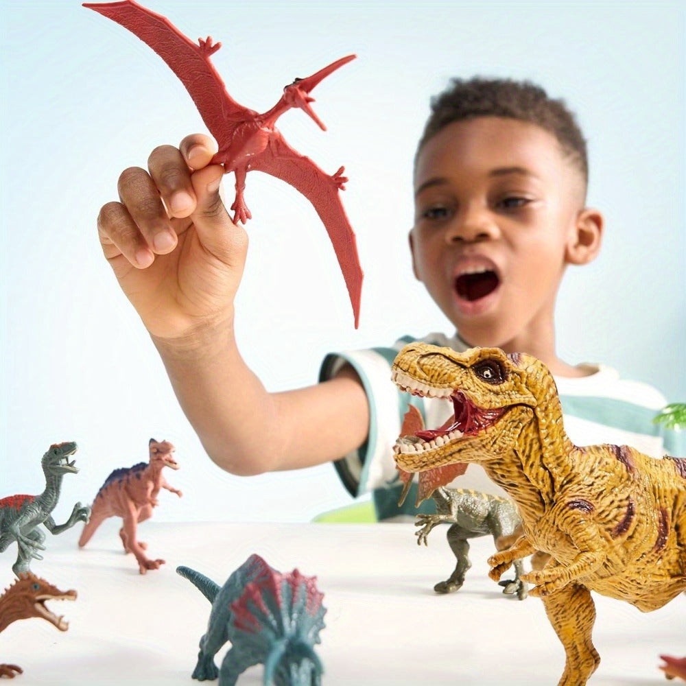 Dinosaur Toys for Kids 19pcs with Play Mat & Storage Cage, Realistic Dinosaur Figures Playset for Boys Girls Ages 3+