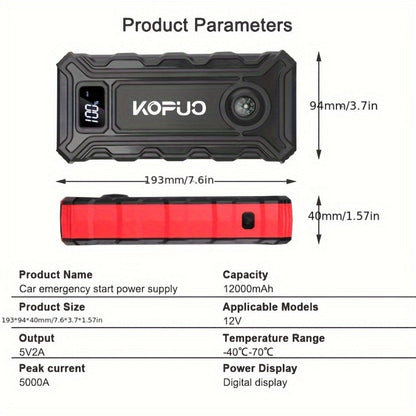 Red or Green Jump Starter with Digital Battery Display and Smart-Clip or Straight-Clip Cable Options