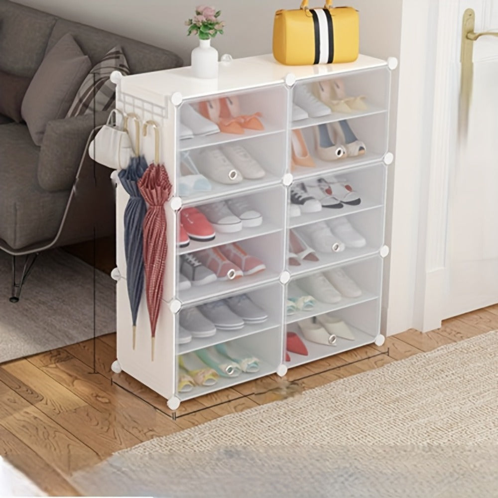Shoe Rack Organizer Free Standing, Shoe Storage Cabinet for Boots, Slippers & High Heels, 2×6 / 3×8 Tier Shoe Shelf for Closet
