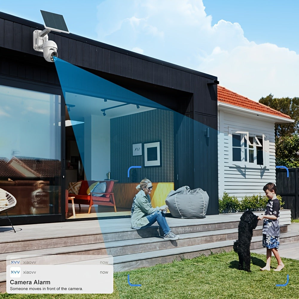 Solar Pan-Tilt Security Camera with 4G or 2.4GHz WiFi Options, 355° Pan, 90° Tilt and Two-Way Audio