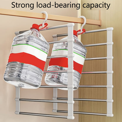 Pants Hangers Foldable Multi-Layer Stainless Steel | Non-Slip Space Saving Closet Organizer for Jeans Leggings Scarves Trousers | 4 or 8