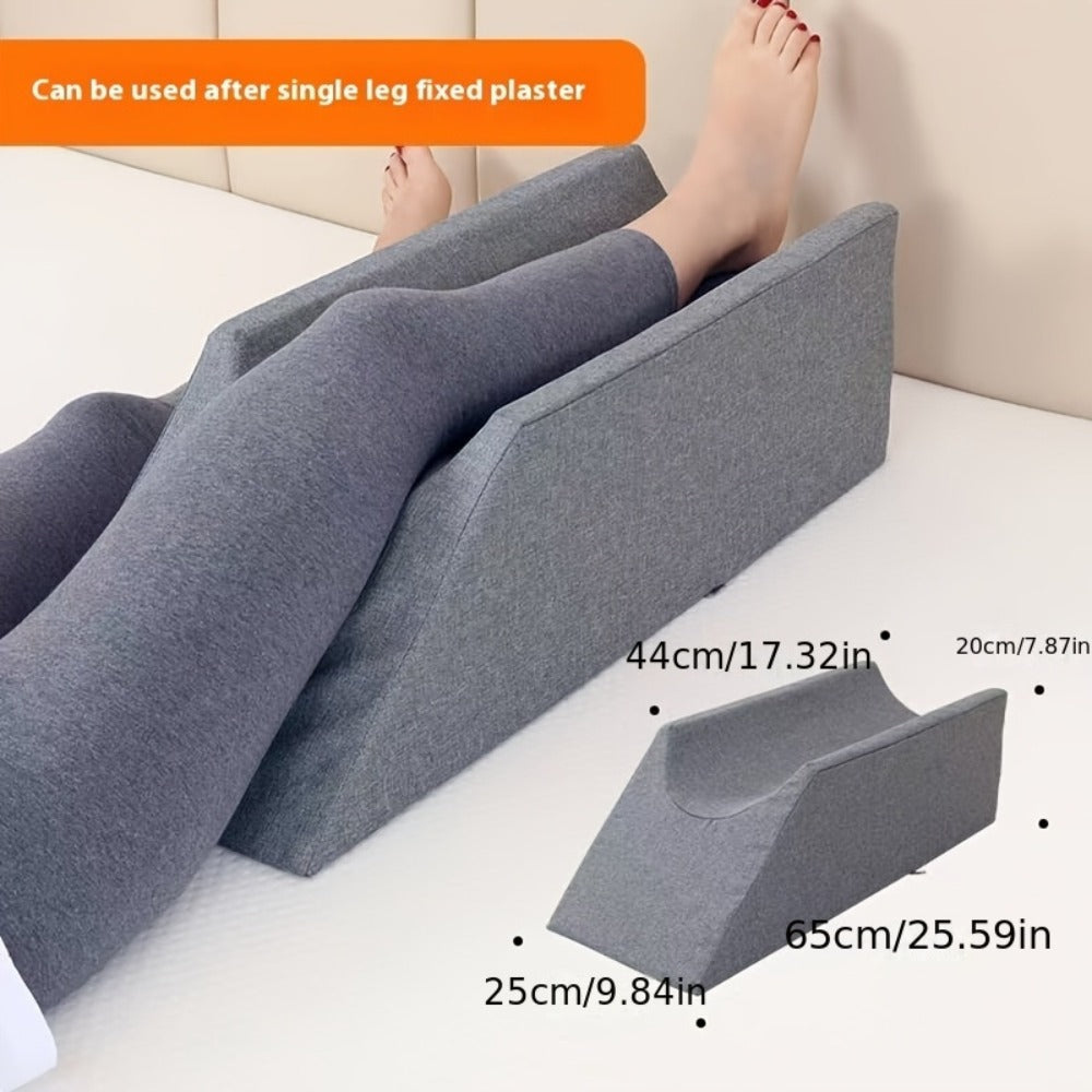 U-Shaped Leg Elevation Pillow, Wedge Leg Support Cushion for Bed Rest Recovery, Foot & Ankle Raise Pad, Flannel Cover 50x20x15cm