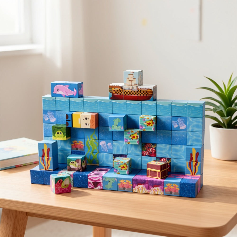 Ocean Adventure Magnetic Building Blocks 54/100pcs with the Listed Color, Size or Set Options for Everyday Use