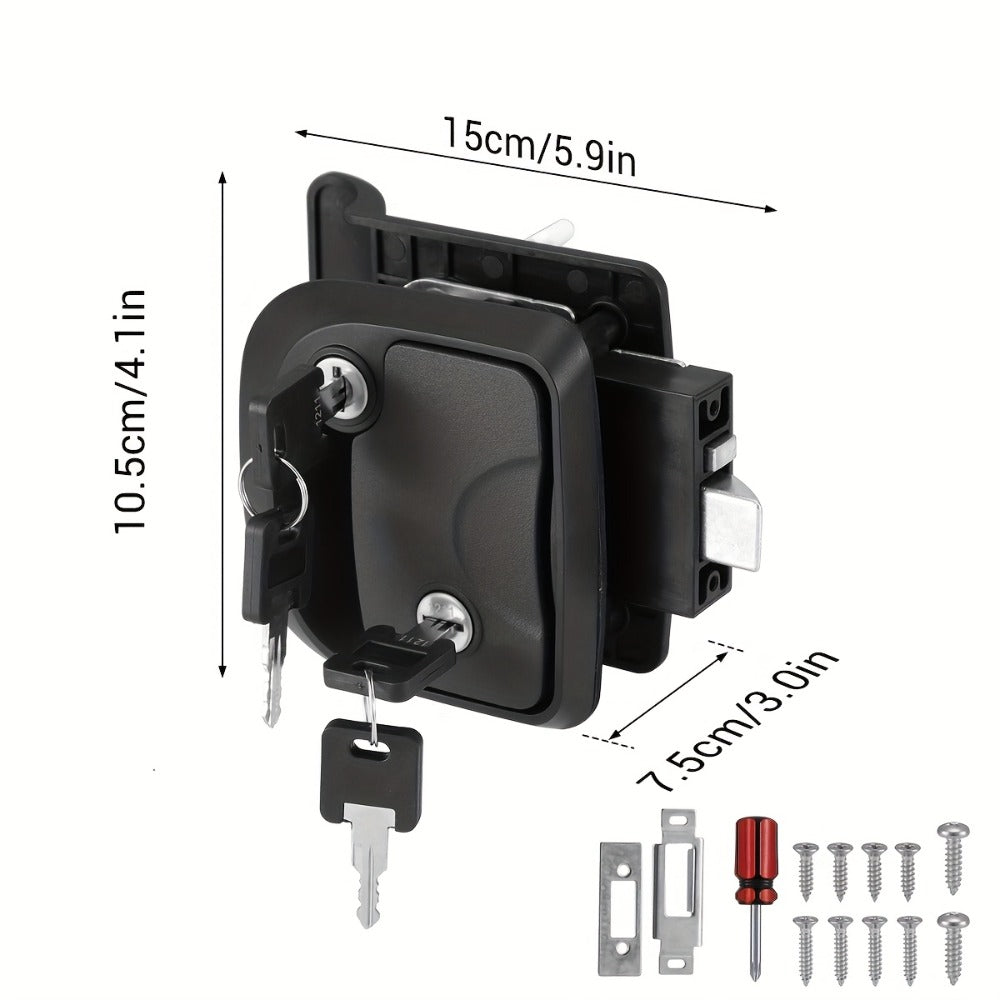 RV Door Lock Replacement – Travel Trailer Entry Door Lock with Deadbolt, Fits 2-3/4" x 3-3/4" Hole, 1-1/4" to 1-1/2" Door Thickness