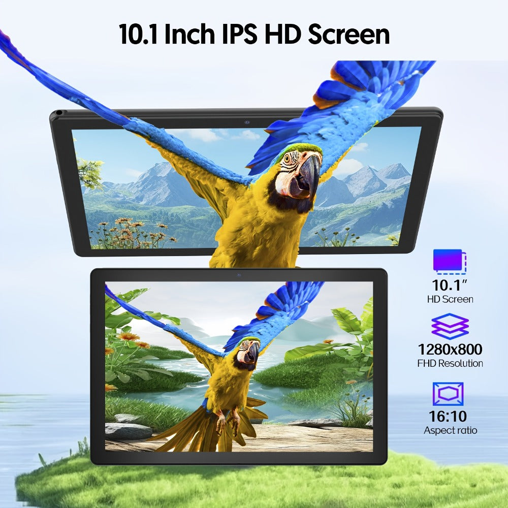 Android Tablet 10-Inch 2-in-1 with Android 14, WiFi 6, 64GB Internal Storage and Keyboard Set