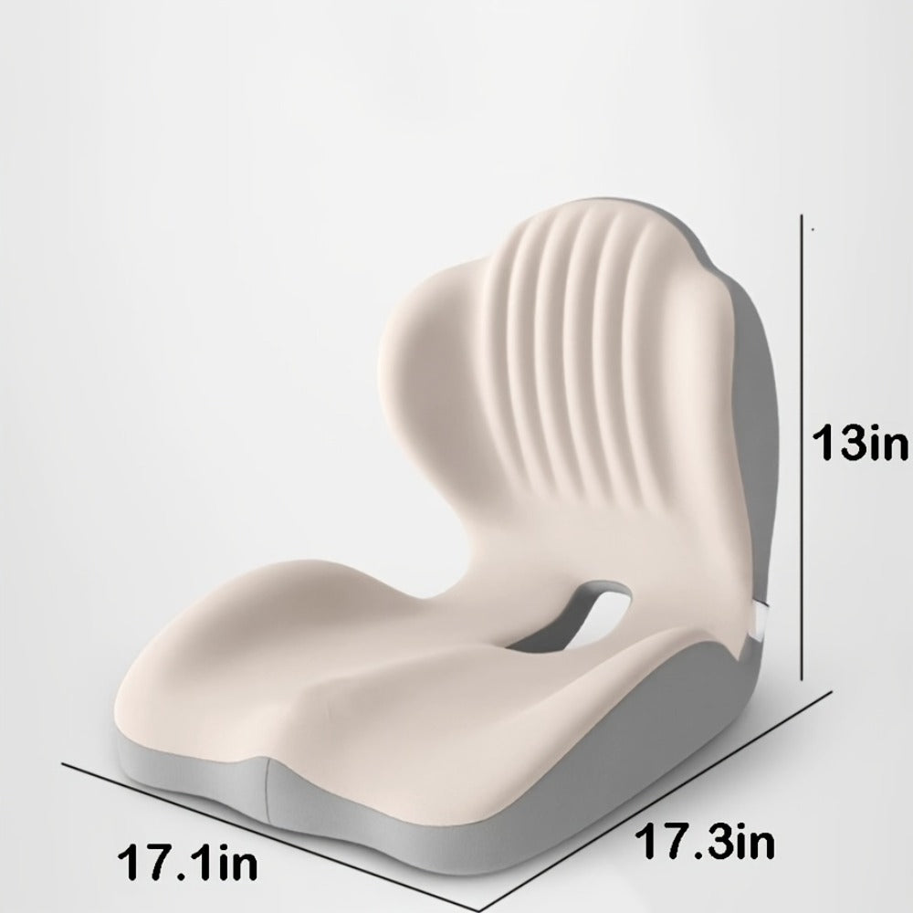 Hip & Lumbar Support Seat Cushion Ergonomic Memory Foam – Breathable High-Density Back Support Pillow for Office Chair