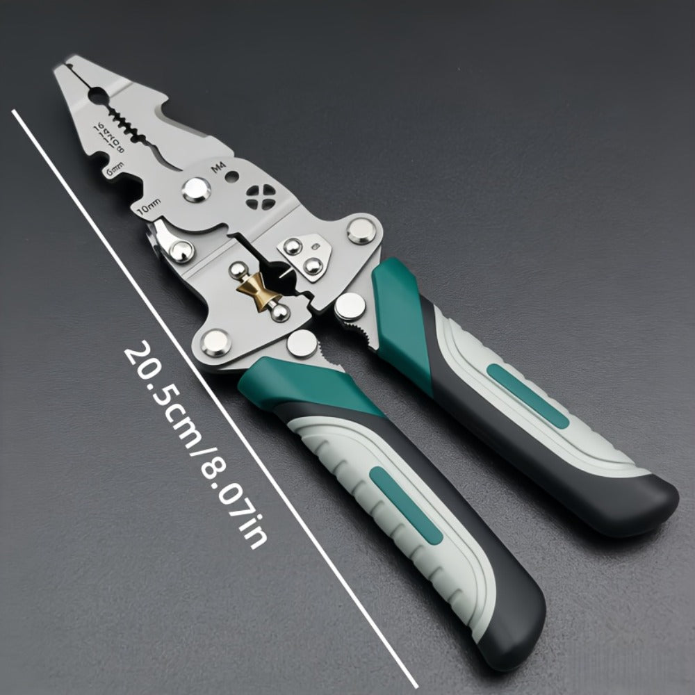 18-in-1 High-Carbon-Steel Folding Wire Stripping Pliers with Cutter, Crimper and Puller for Electrical DIY