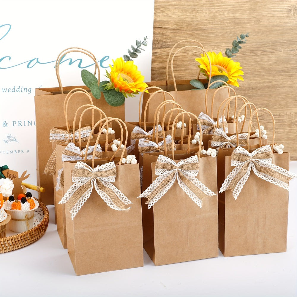Brown Kraft Paper Gift Bags 150-Piece Mixed-Size Pack with Handles and Source-Listed 110G Paper