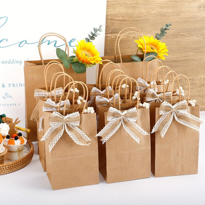Brown Kraft Paper Gift Bags 150-Piece Mixed-Size Pack with Handles and Source-Listed 110G Paper