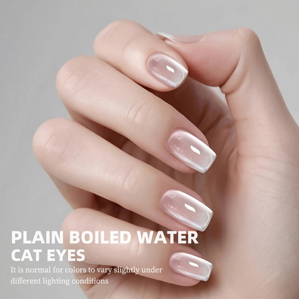 Gel Nail Polish 5-Piece Magnetic Cat-Eye Set with Ruby, Raspberry, Blackberry, White-Moonlight and Clear Shades for UV/LED Cure