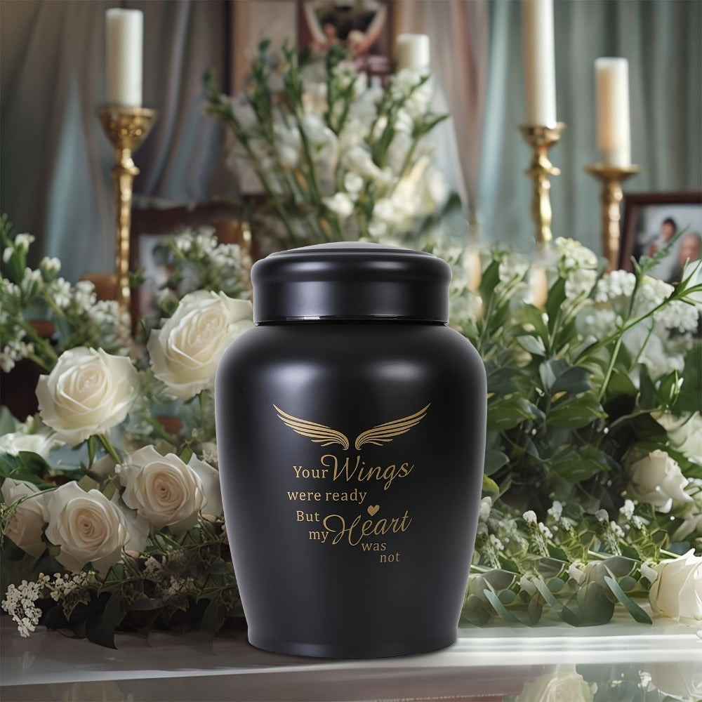 Cremation Urn for Human Ashes Large 8.5 Inch Stainless Steel Burial Urn for Adult Male Female