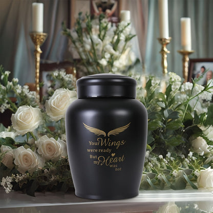 Cremation Urn for Human Ashes Large 8.5 Inch Stainless Steel Burial Urn for Adult Male Female