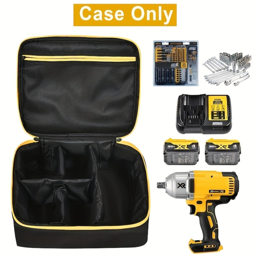 Tool Bag for Dewalt Cordless Router DCW600B XTR01Z – Heavy Duty Fabric Organizer with Mesh Pockets, Battery Holder, Charger Compartment