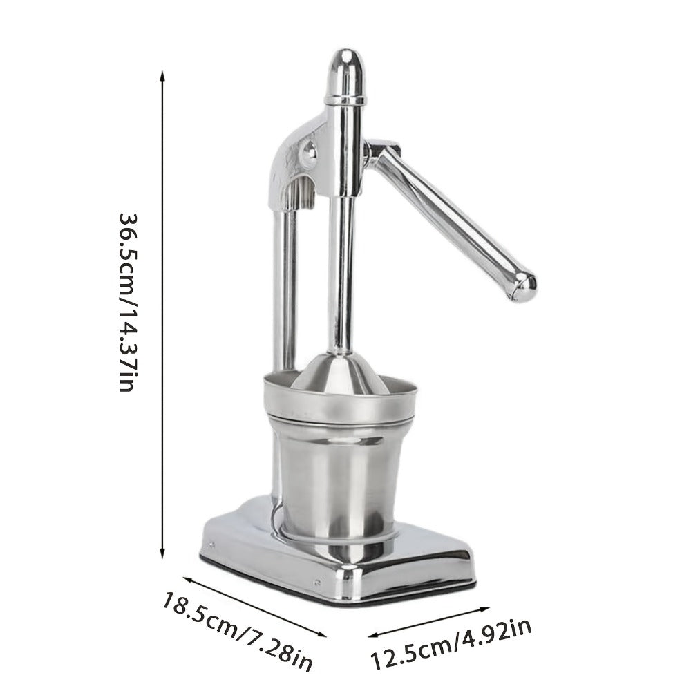 Manual Citrus Juicer Stainless Steel Lemon Squeezer with Lever Press for Home Cooking, Dining and Outdoor Meals