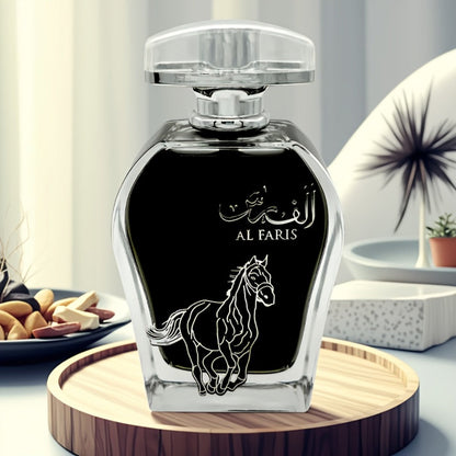AL FARIS Black Mustang Men Cologne Eau de Parfum 3.38 oz 100ml Dubai Arabian Oriental Fragrance Woody Oud Musk Spray