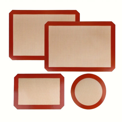 Silicone Baking Mat Set of 4 Nonstick Reusable Oven Liner Sheet for Cookies Macarons Bread for Entryways, Bedrooms and Living Spaces