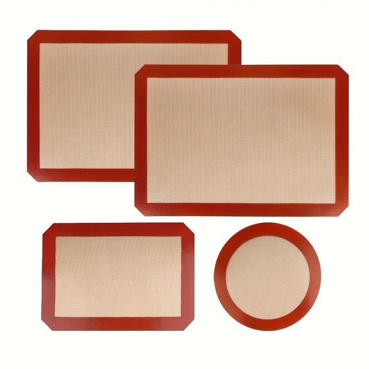 Silicone Baking Mat Set of 4 Nonstick Reusable Oven Liner Sheet for Cookies Macarons Bread for Entryways, Bedrooms and Living Spaces