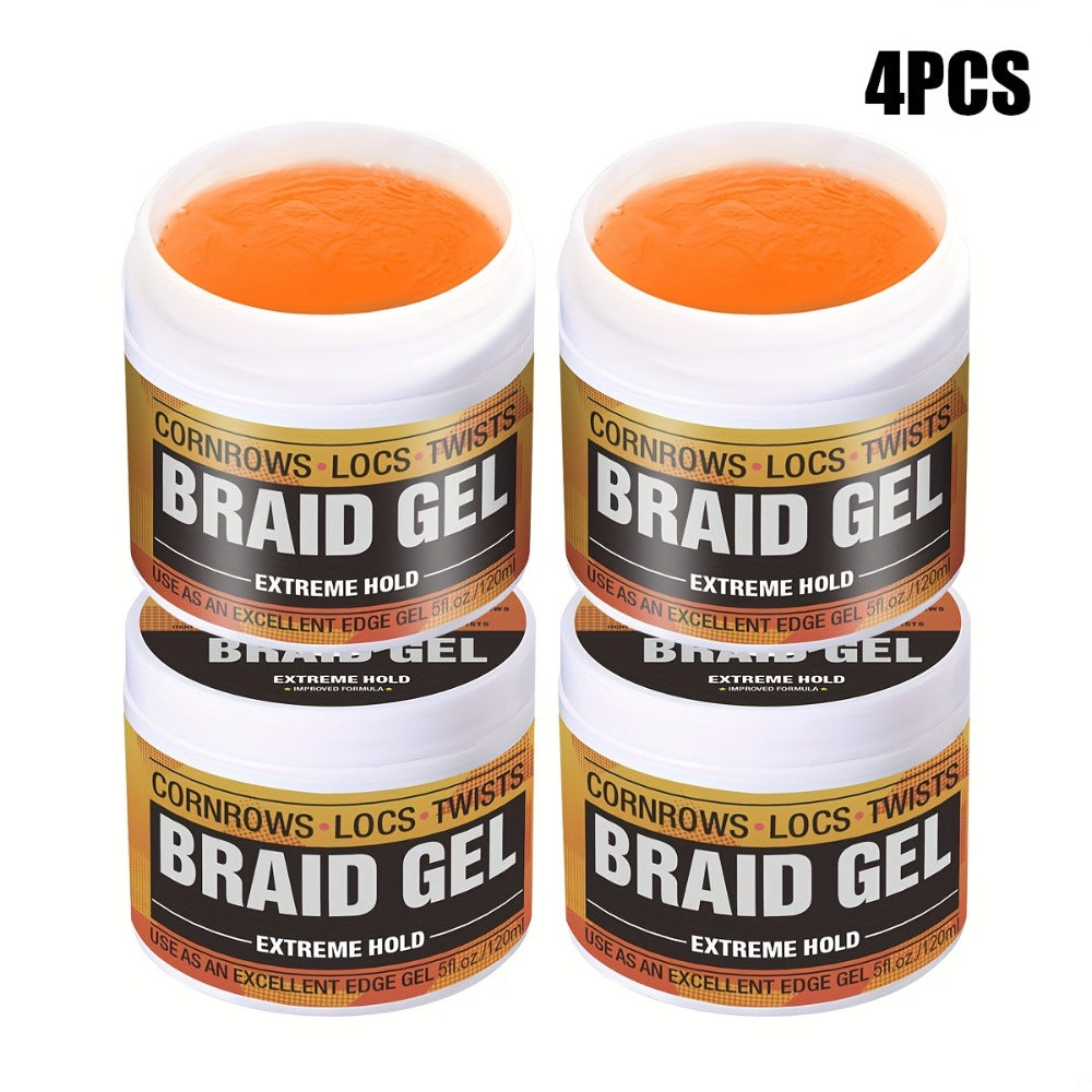 Extreme Hold Braid Gel & Edge Control Hair Wax Pomade – Anti-Frizz, Moisturizing, Long-Lasting for Braids, Locs, Twists & Sleek Styles
