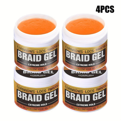 Extreme Hold Braid Gel & Edge Control Hair Wax Pomade – Anti-Frizz, Moisturizing, Long-Lasting for Braids, Locs, Twists & Sleek Styles