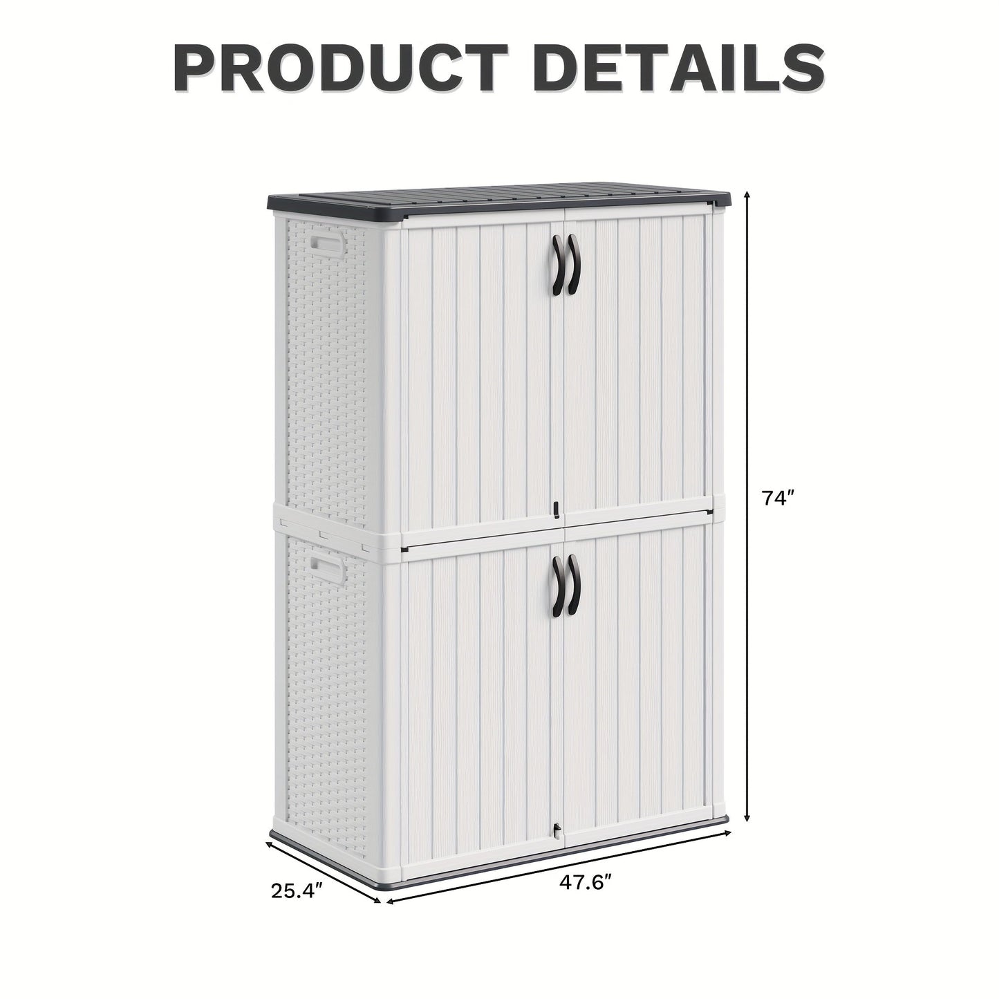 Resin Deck Box Lockable Outdoor Storage, for Garden, Patio and Yard Use, with the Listed Configuration