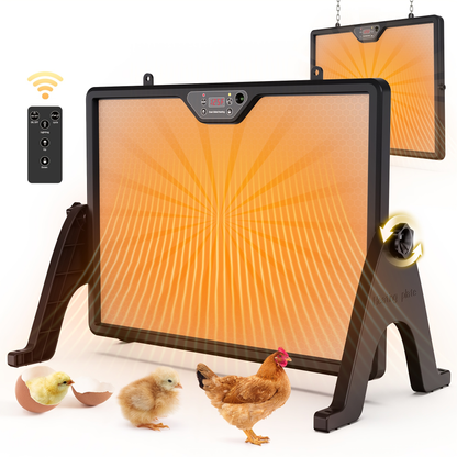 Dual-Sided Heating Brooder Plate for Chicks & Ducklings, Adjustable Height & Angle with Thermostatic Control for Chicken Coop