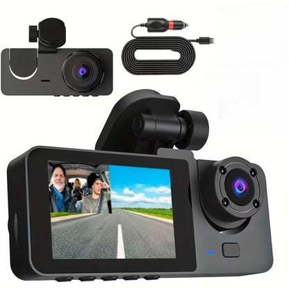 Dual Lens Dash Cam Front and Inside 1080P – Infrared Night Vision, Loop Recording, 3.16" IPS Screen, Wide Angle