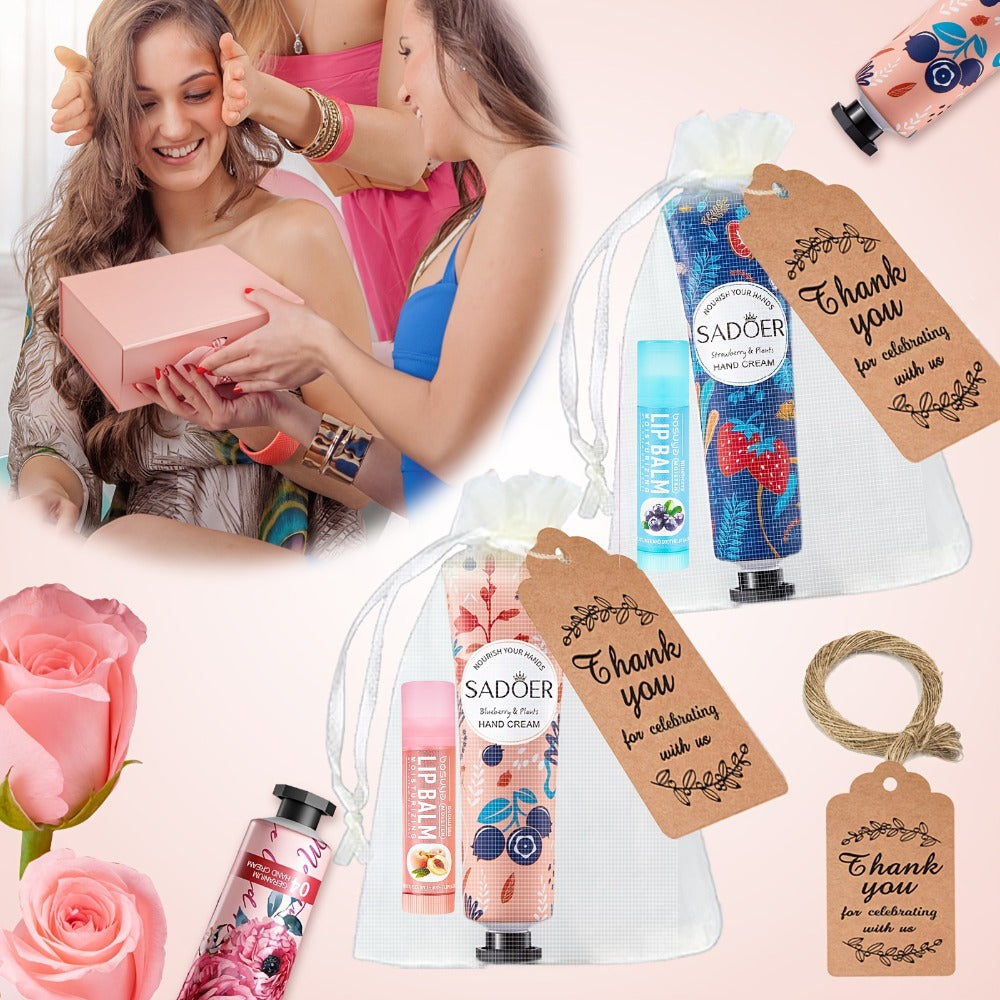 24pcs Bulk Lip Balm & Hand Cream Gift Set, Party Favors, Wedding & Thank You Gifts for Guests