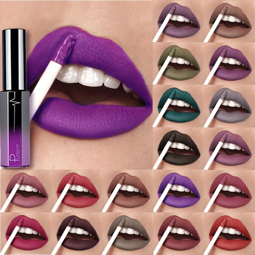 Semi-Matte Liquid Lip Color in Six Numbered Shades with 9.3cm Gradient Tube and Wand Applicator