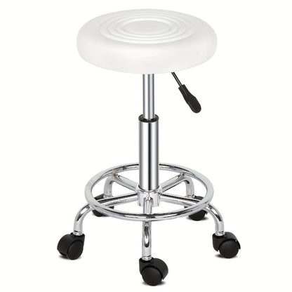 Saddle & Round Salon Stool with Backrest 360-Degree Swivel, Adjustable Height Professional Chair for Salon