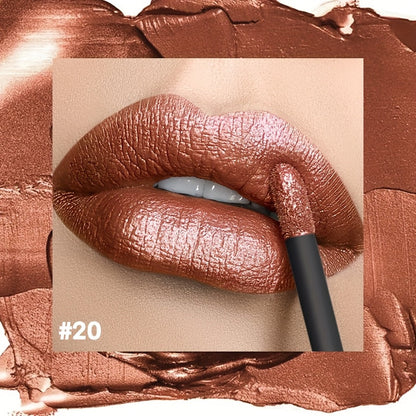 Metallic Shimmer Lip Gloss with Wand Applicator and Eleven Numbered Shade Options from 13 to 24