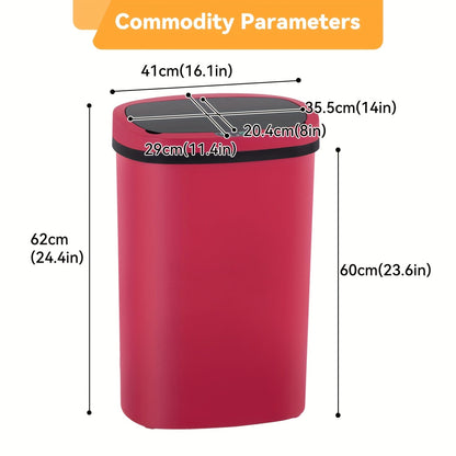 Motion Sensor Trash Can with 13-Gallon Label and Plastic or Steel Finish Options in Six Colors