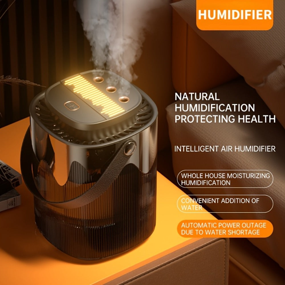 Large Desktop Humidifier with Night Light, 101oz 3-Nozzle USB Rechargeable Cool Mist Humidifier for Bedroom
