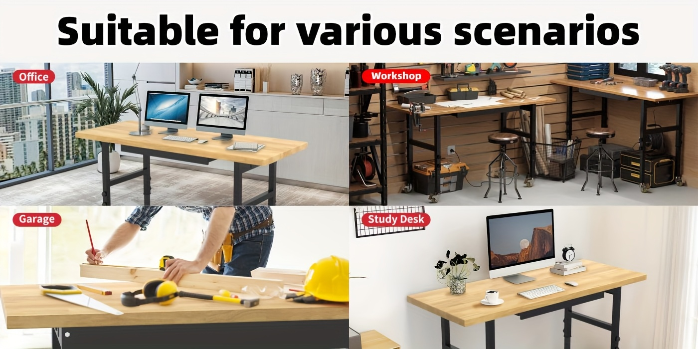Wood-Top Rolling Workbench in 48, 60 or 70-Inch Lengths with Drawer and No-Drawer Checkout Options