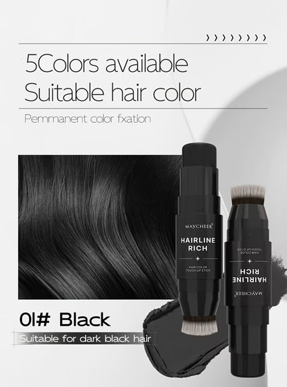 Root Touch-Up Hair Color Pen with Brush Applicator, Instant Gray & White Hair Coverage, Plant Squalane Nourishing Formula