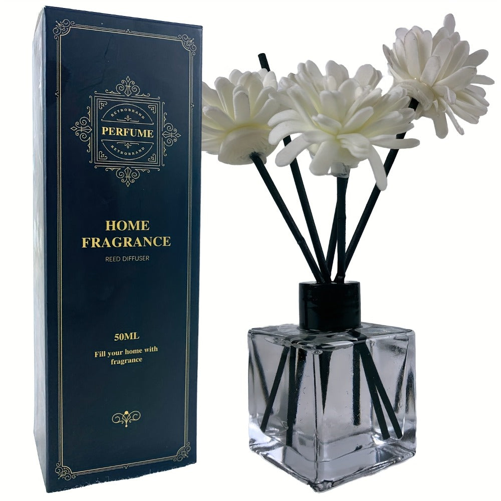 Reed Diffuser Set 50ml Glass Bottle - Aromatherapy Fragrance Sticks for Bedroom Living Room for Entryways, Bedrooms and Living Spaces