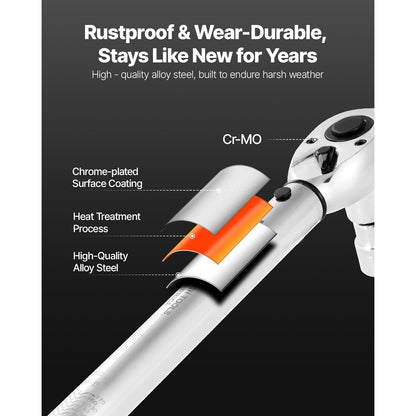 Click Torque Wrench Set 3-Piece – 1/4 3/8 1/2 Inch Drive, Dual-Direction 72-Tooth Reversible Ratchet, ±3% Accuracy with Calibration