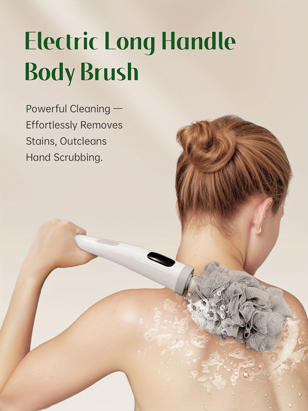 Electric Body Scrubber Brush 3 Replaceable Heads Dual Speed Shower Back Cleaner Exfoliating Skin Cleansing for Home or Salon Spa Use