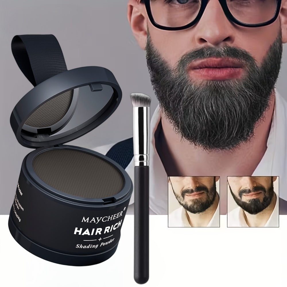 Beard Touch-Up Powder for Men - Instant Gray Coverage Beard Filler for Sparse Patchy Beard for Makeup, Travel and Everyday Vanity Use