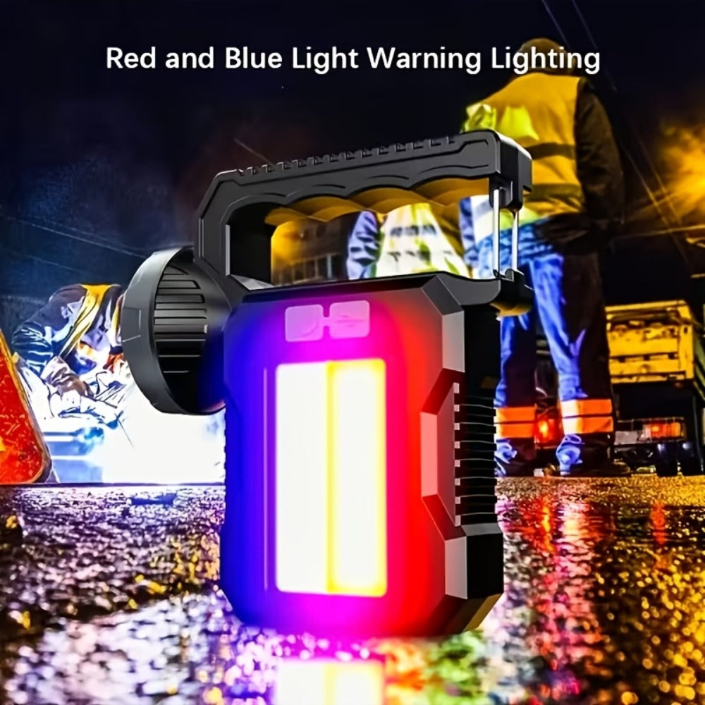 Solar Flashlight USB Rechargeable Ultra-Bright LED, 4 Lighting Modes Portable Solar Torch with Battery Indicator