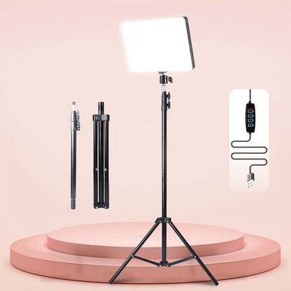 ZOMEI 10in LED Square Light Kit with 43.3in Tripod Stand & Phone Holder - Dimmable 3000K-6000K for an Everyday Personal Care Routine