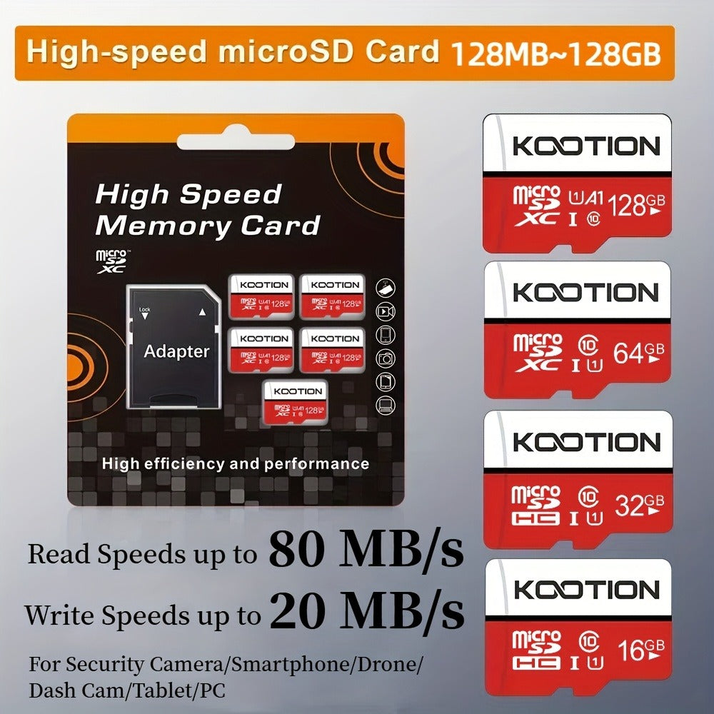 A1 C10 U1 Micro SD Card 5 Pack TF Memory Card 90MB/s High Speed 128MB to 128GB SDXC for Security for an Everyday Personal Care Routine