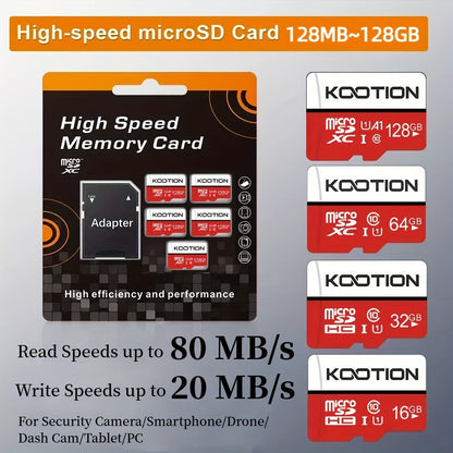 A1 C10 U1 Micro SD Card 5 Pack TF Memory Card 90MB/s High Speed 128MB to 128GB SDXC for Security for an Everyday Personal Care Routine