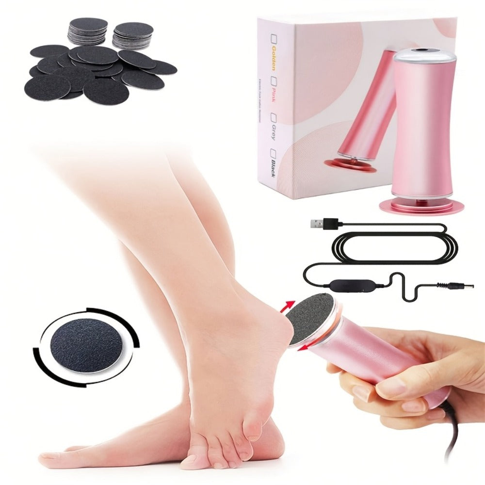 Electric Foot Callus Remover with 60 Replacement Pads, Adjustable Speed USB Rechargeable Dead Skin Remover for Men & Women