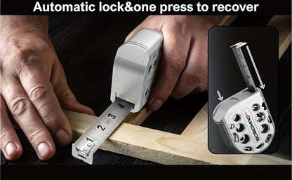 Measuring Tape 25FT Stainless Steel – Self-Locking Tape Measure with Anti-Rust Blade, Strong Magnetic Bottom, Hollow Design