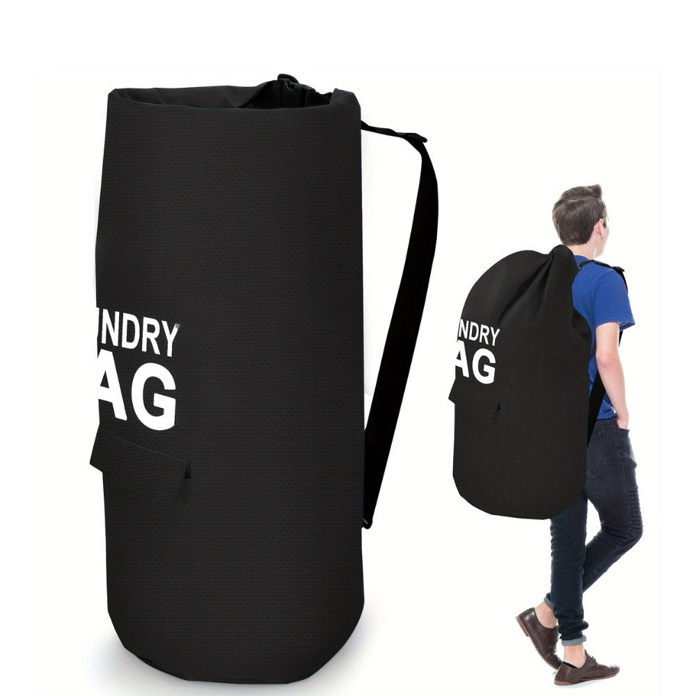 Large Laundry Bag Backpack with Adjustable Shoulder Strap | Foldable Portable Laundry Basket Machine Washable | Space Saving Hamper