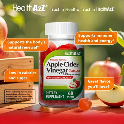 Apple Cider Vinegar Gummies 1000mg Extra Strength with B6, B12, Folic Acid, Pomegranate & Beet - Digestive Health